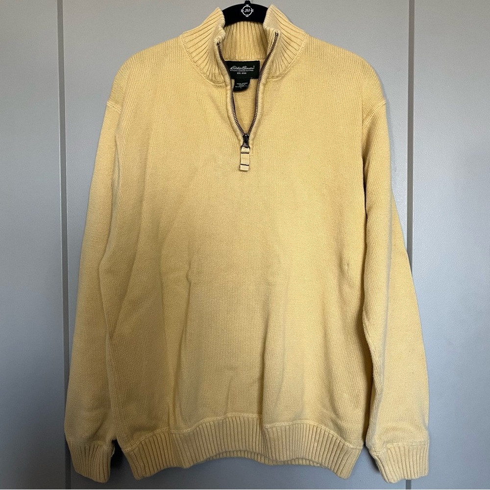 100% Cotton Butter Yellow Quarter Zip Sweater